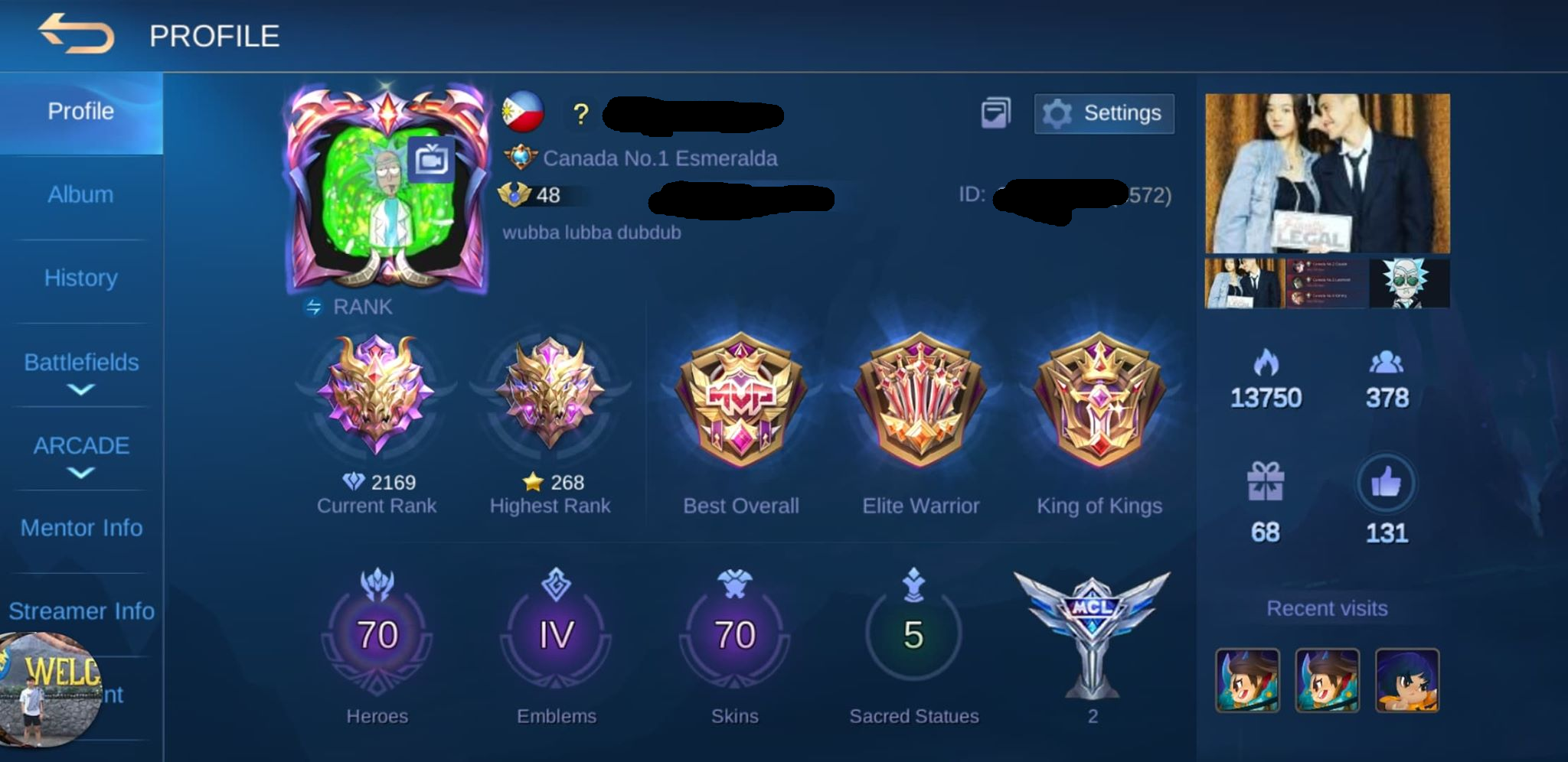 mobile legend free account mythic