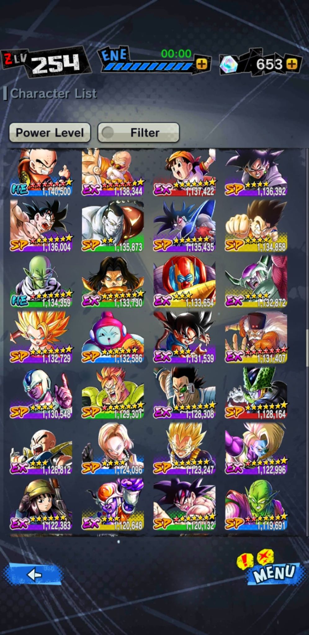 Selling - Dragon Ball Legends Account 254lvl 6 LF 263 characters all ...