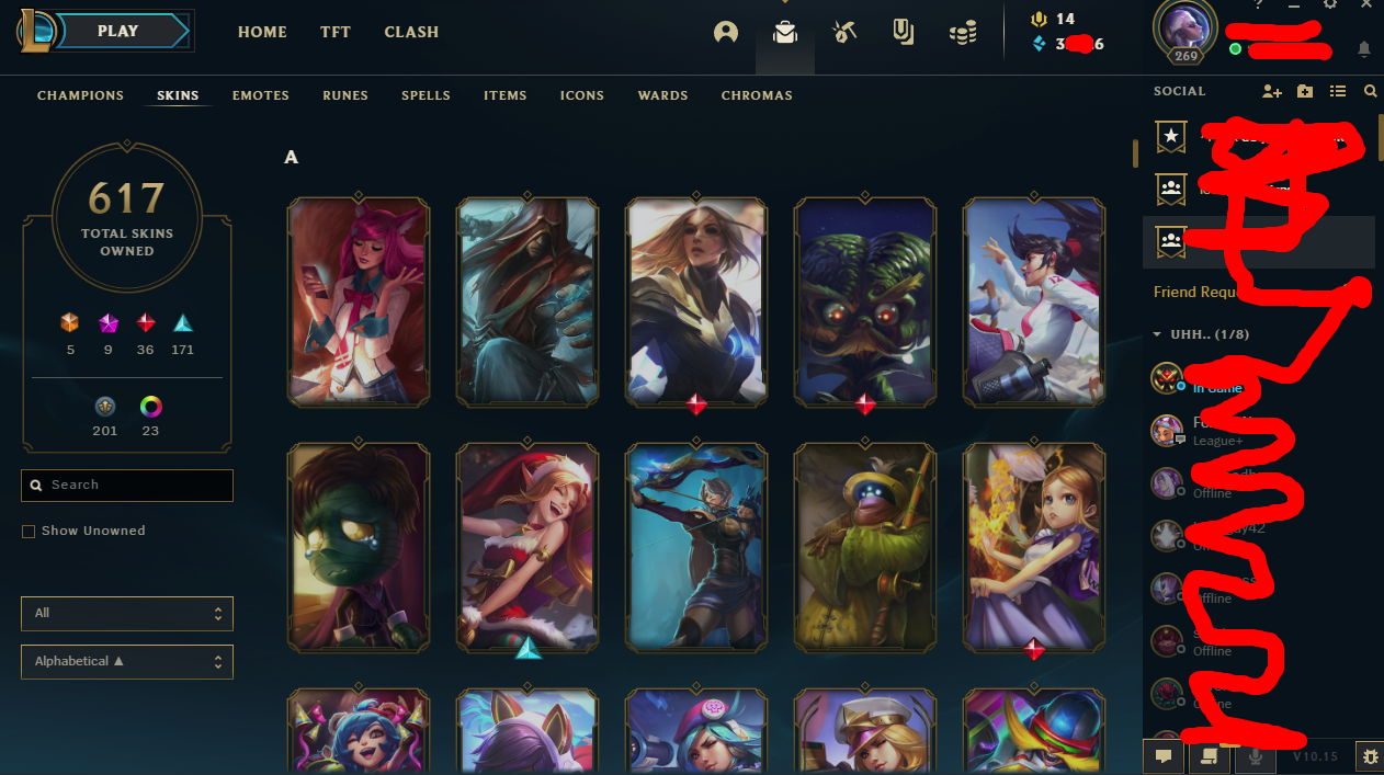 Sold 10 Years Of League 617 Skins Lvl 269 Epicnpc Marketplace