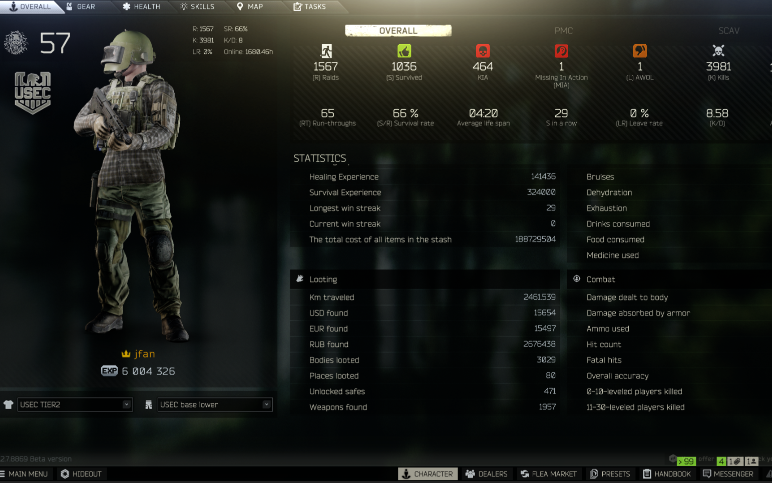 SOLD - Edge of Darkness EFT Account w/ Kappa Container, Maxed Hideout ...