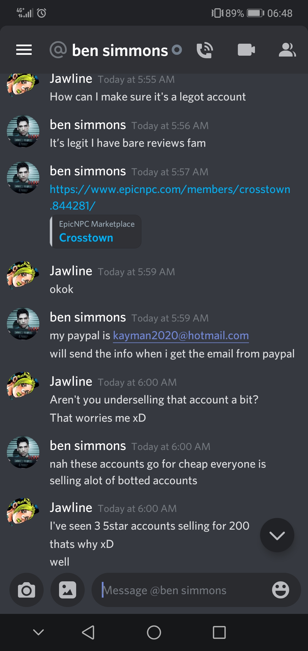 Scammed By Crosstown For A Eu Genshin Impact Account Epicnpc Marketplace