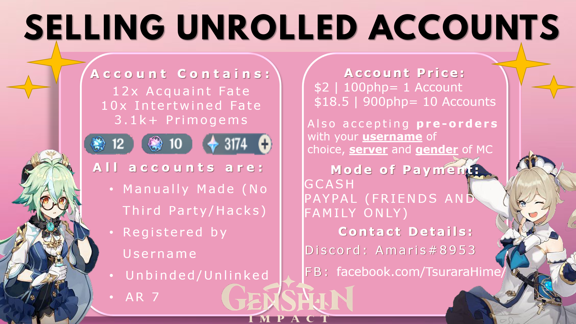 SOLD Genshin Impact Unrolled Accounts EpicNPC Marketplace