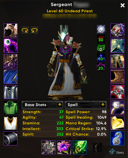 Selling - 60 Undead Priest (500g / epic mount / t2 8/8 / shadow set ...