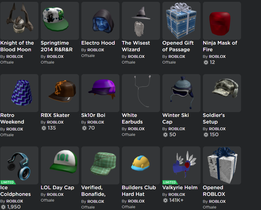 Selling - Roblox Account from 2009 with some old limited + OG Valkyrie ...
