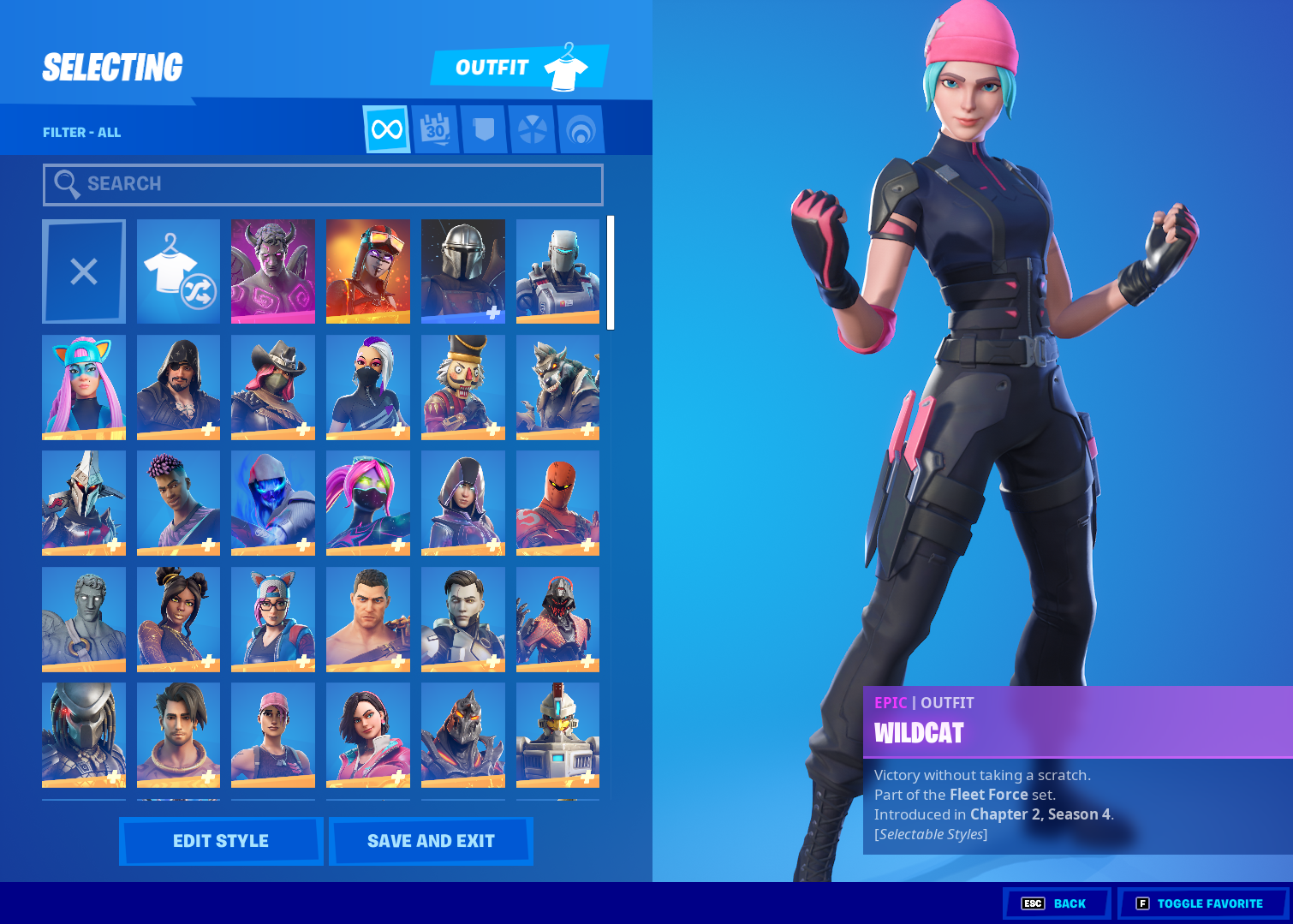 Selling - FULL ACCESS wildcat account with 179 skins, royale bomber and ...