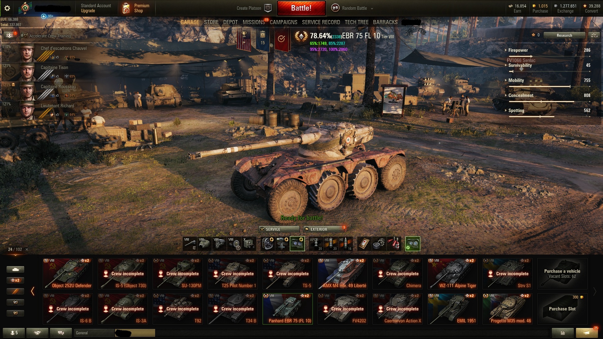 Sold Wot Eu 43 Tier X Lots Of Prem And Reward Tanks Updated Epicnpc Marketplace