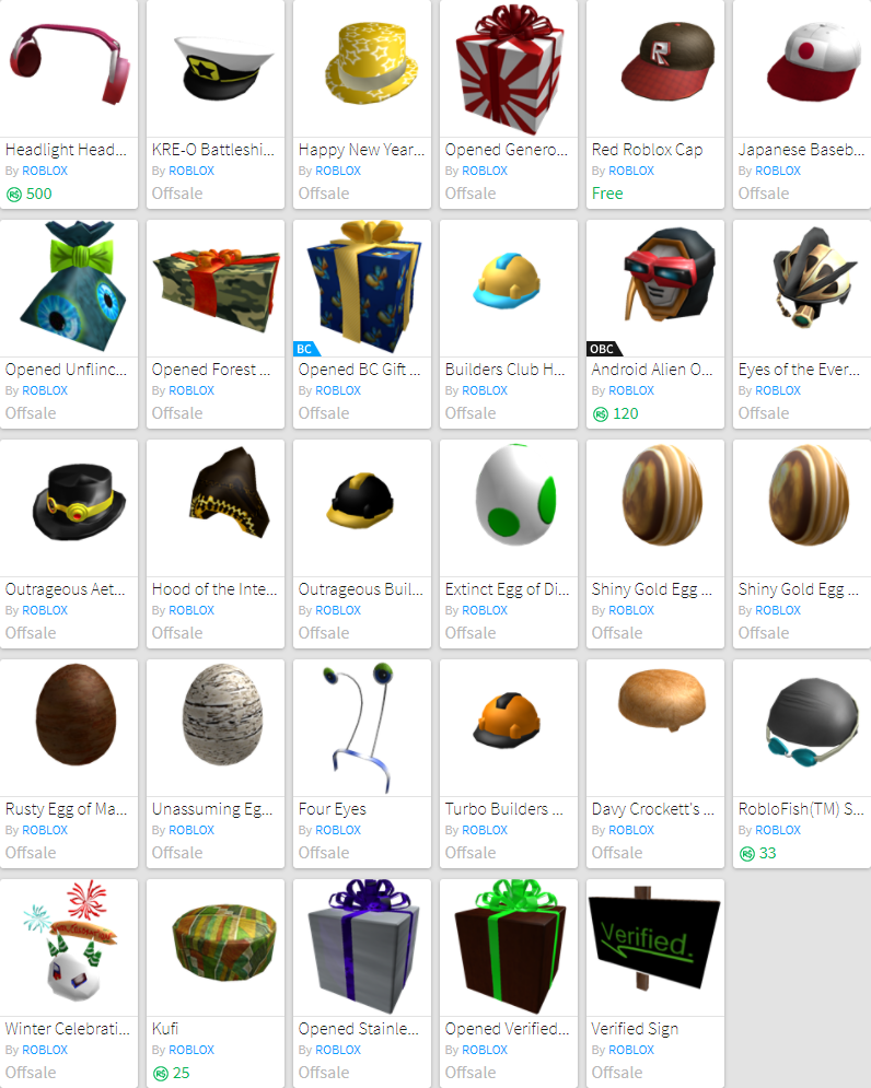 How To Get Offsale Roblox Items - rostar roblox hat id
